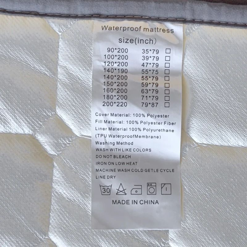 Waterproof Quilted Mattress Protector Cover For Single And Double Beds