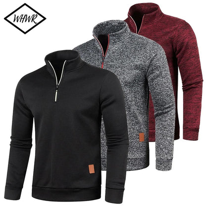 Men Half Zip Pullover Sweatshirt Thick Outdoor Turtleneck