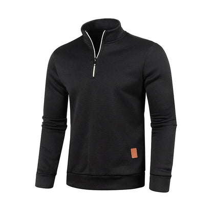 Men Half Zip Pullover Sweatshirt Thick Outdoor Turtleneck