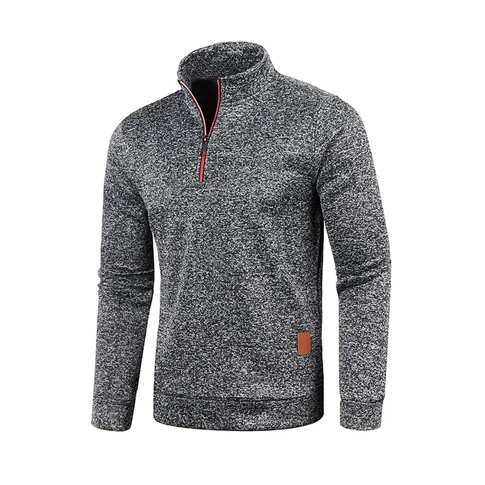 Men Half Zip Pullover Sweatshirt Thick Outdoor Turtleneck