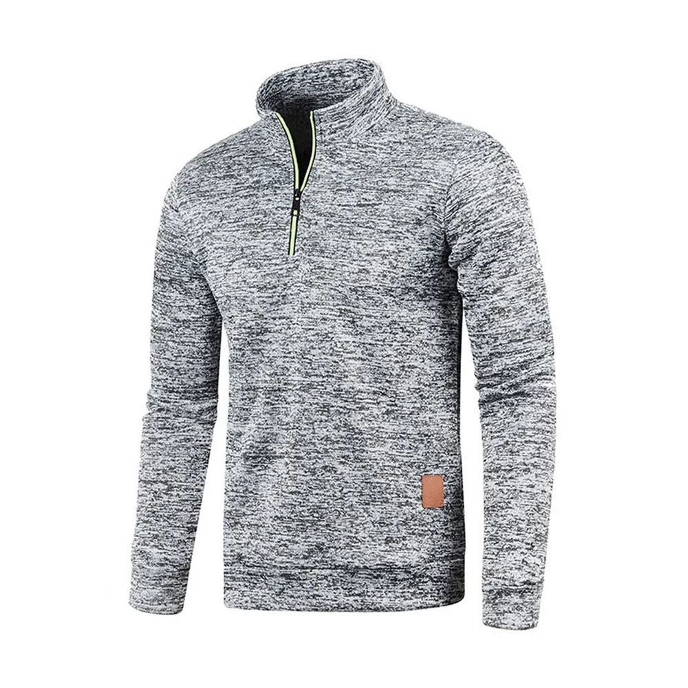Men Half Zip Pullover Sweatshirt Thick Outdoor Turtleneck