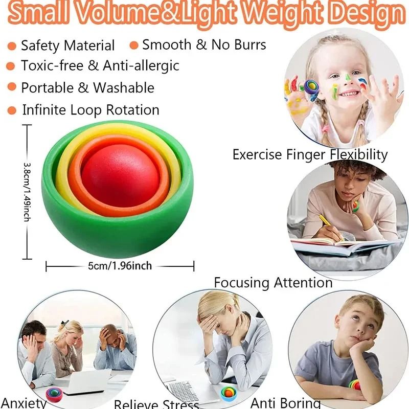 3D Rotation Ball Fidget Gyro Sensory Toy for Stress Relief