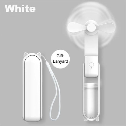 Portable USB Rechargeable Foldable Mini Handheld Fan with Power Bank