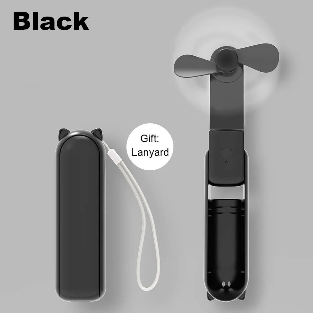 Portable USB Rechargeable Foldable Mini Handheld Fan with Power Bank