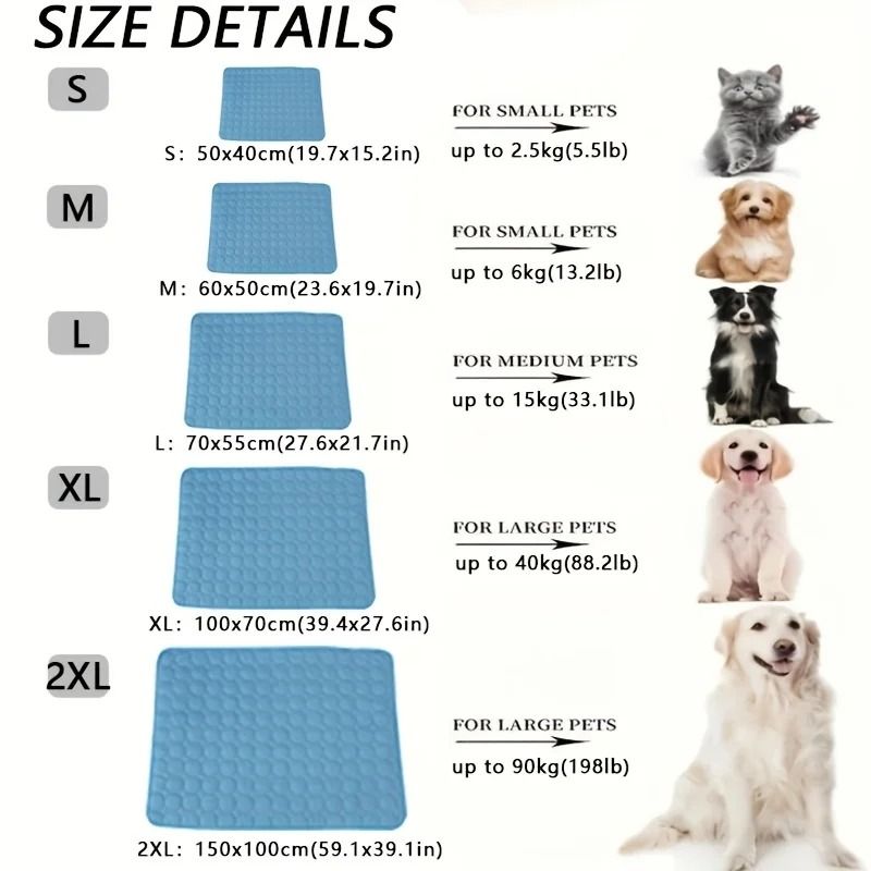 Dog Cooling Mat Summer Pet Cooling Bed for Small and Large Dogs