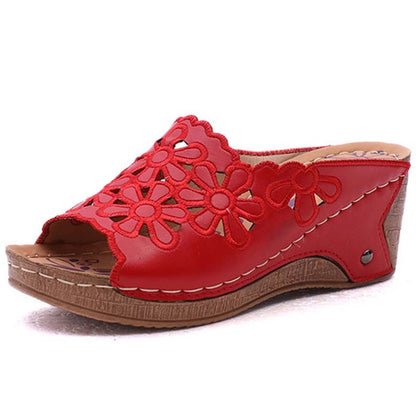 Stylish Women Shoes Sandals for Summer, Outdoor Walking Slip-On Wedge Sandals, Retro Womens Footwear & Casual Slippers