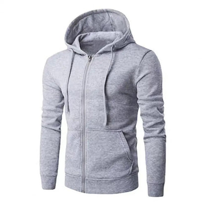 Men Zip Up Hoodie Jacket Slim Fit Long Sleeve Sweatshirt