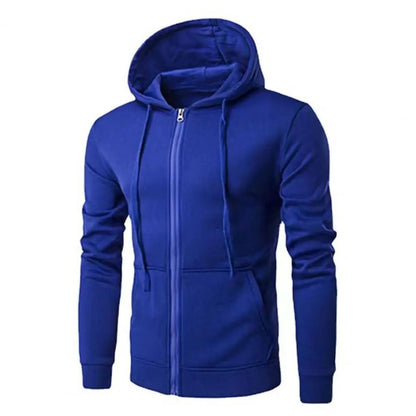 Men Zip Up Hoodie Jacket Slim Fit Long Sleeve Sweatshirt