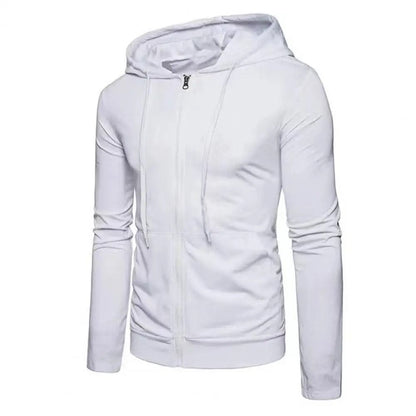 Men Zip Up Hoodie Jacket Slim Fit Long Sleeve Sweatshirt