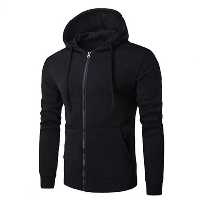Men Zip Up Hoodie Jacket Slim Fit Long Sleeve Sweatshirt