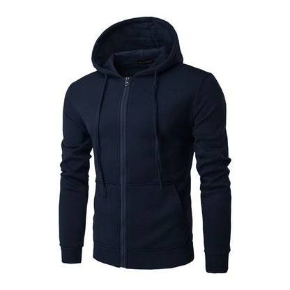 Men Zip Up Hoodie Jacket Slim Fit Long Sleeve Sweatshirt