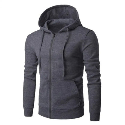 Men Zip Up Hoodie Jacket Slim Fit Long Sleeve Sweatshirt