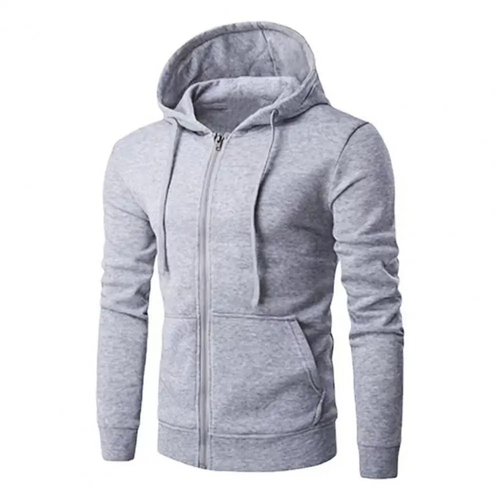 Men Zip Up Hoodie Jacket Slim Fit Long Sleeve Sweatshirt