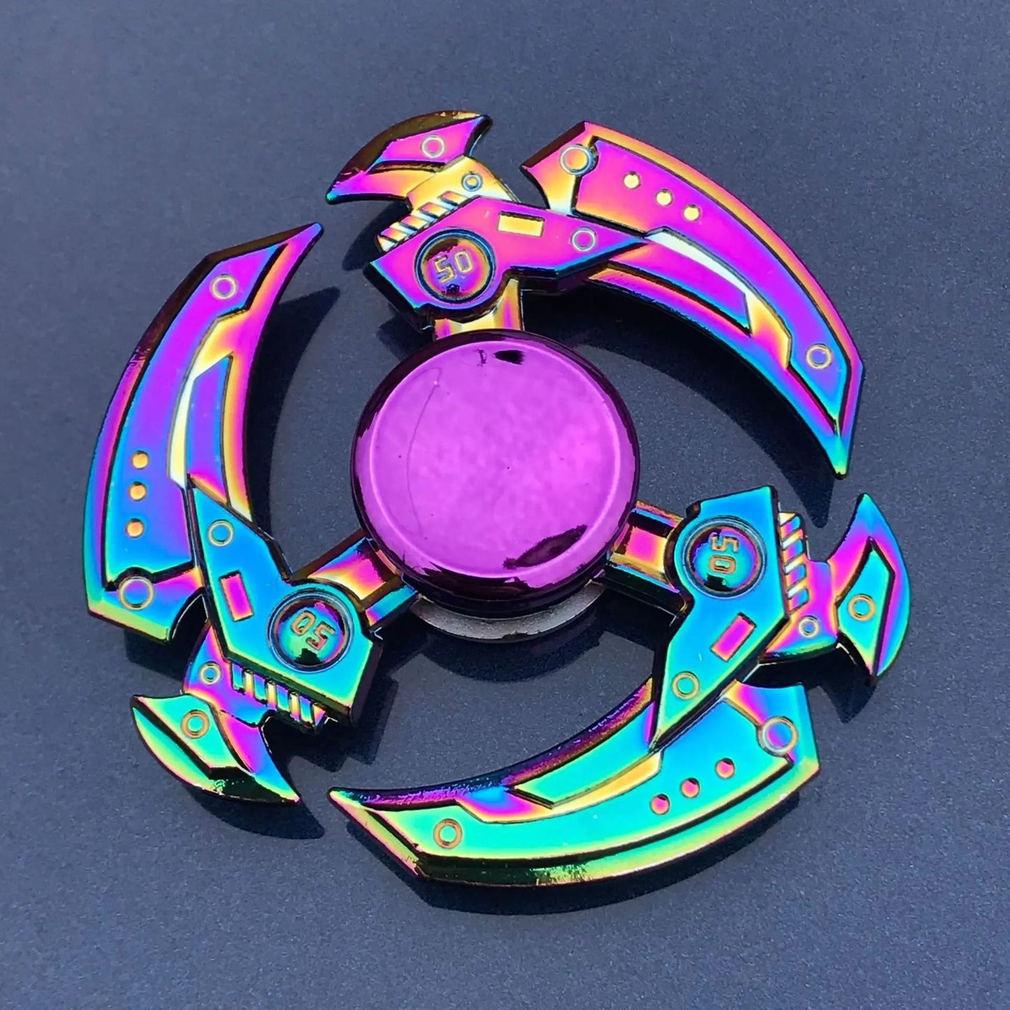 Metal Rainbow Gradient Fidget Spinner with Silent Bearing