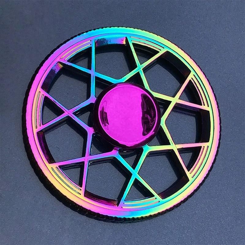 Metal Rainbow Gradient Fidget Spinner with Silent Bearing