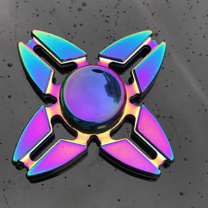 Metal Rainbow Gradient Fidget Spinner with Silent Bearing