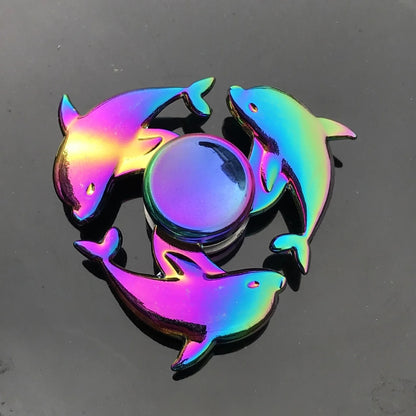 Metal Rainbow Gradient Fidget Spinner with Silent Bearing