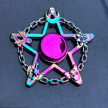 Metal Rainbow Gradient Fidget Spinner with Silent Bearing