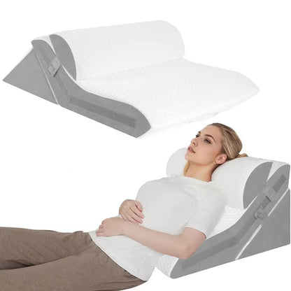 Adjustable 3-Piece Wedge Pillow Set for Sleeping, Acid Reflux, Snoring & Post-Surgery Comfort