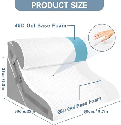 Adjustable 3-Piece Wedge Pillow Set for Sleeping, Acid Reflux, Snoring & Post-Surgery Comfort