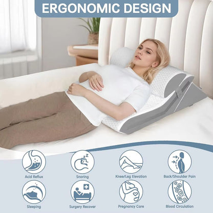 Adjustable 3-Piece Wedge Pillow Set for Sleeping, Acid Reflux, Snoring & Post-Surgery Comfort
