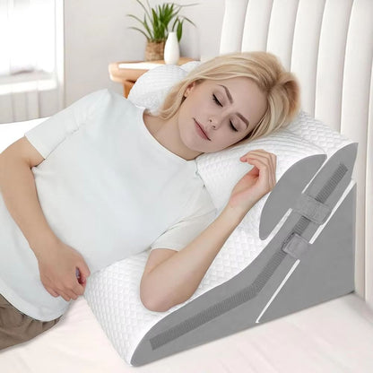 Adjustable 3-Piece Wedge Pillow Set for Sleeping, Acid Reflux, Snoring & Post-Surgery Comfort