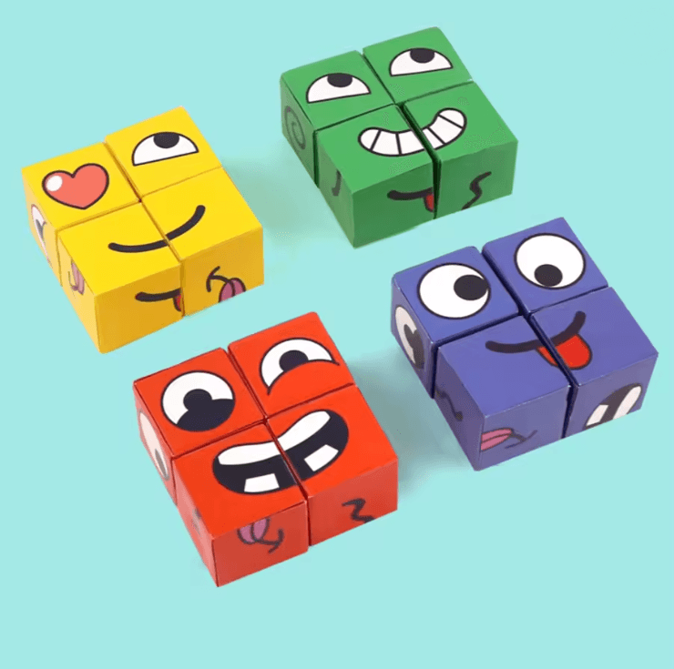 Montessori Learning Toy Kids Expression Puzzle Educational Building Blocks