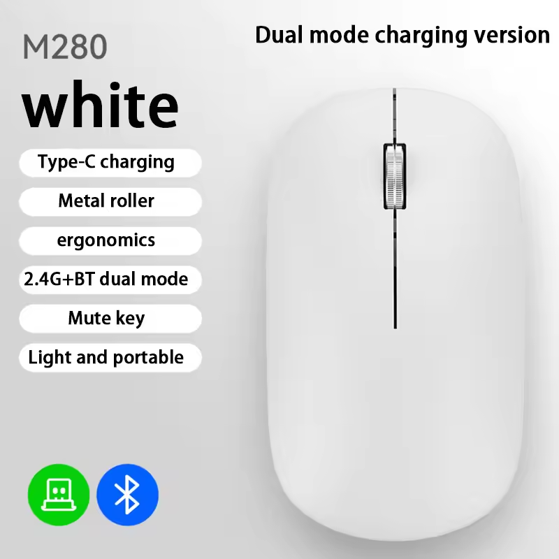 Wireless Silent Click Xiaomi Mouse, Type-C Charging, Office & Laptop Use