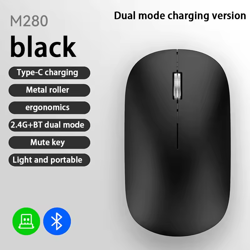 Wireless Silent Click Xiaomi Mouse, Type-C Charging, Office & Laptop Use