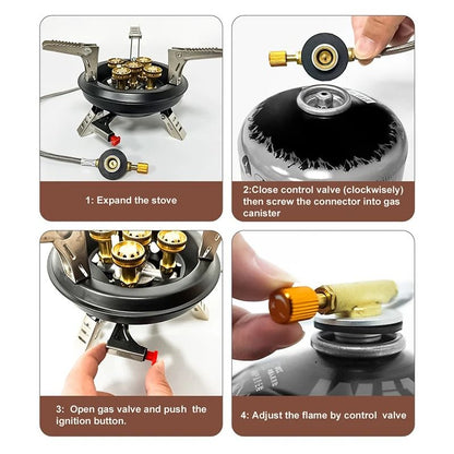 Portable Camping Gas Stove with High Pressure Burner