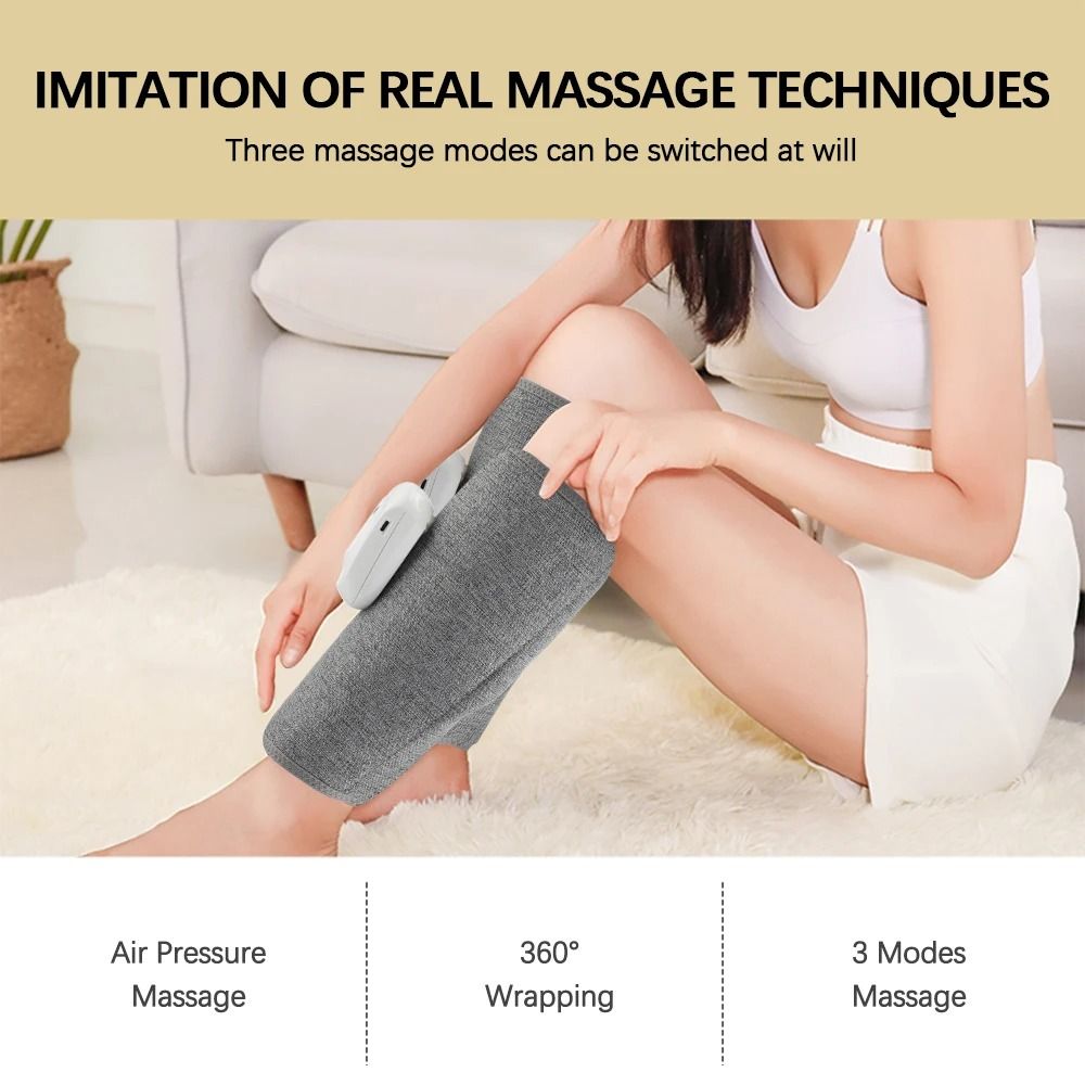 Electric 360 Degree Air Pressure Calf Massager Wireless Leg Compression with 3 Modes