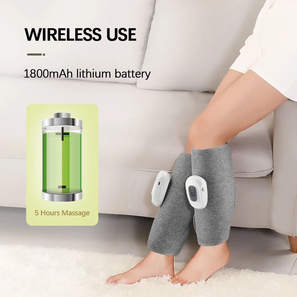 Electric 360 Degree Air Pressure Calf Massager Wireless Leg Compression with 3 Modes