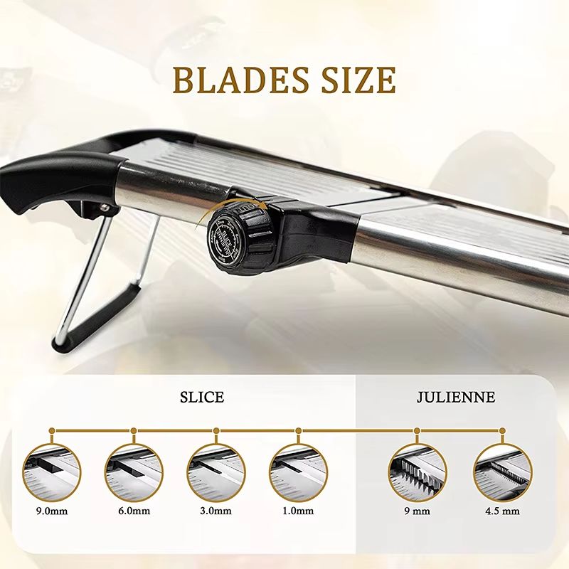 LMETJMA Adjustable Mandoline Slicer – Stainless Steel Vegetable Cutter for Effortless Slicing and Chopping