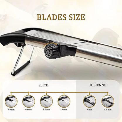 LMETJMA Adjustable Mandoline Slicer – Stainless Steel Vegetable Cutter for Effortless Slicing and Chopping