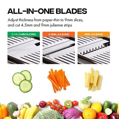 LMETJMA Adjustable Mandoline Slicer – Stainless Steel Vegetable Cutter for Effortless Slicing and Chopping