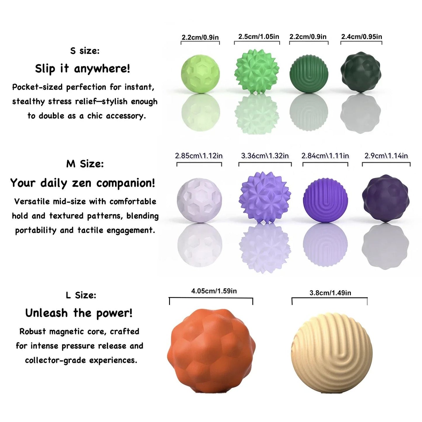 Silicone Magnetic Sensory Fidget Balls Set for Anxiety and Stress Relief