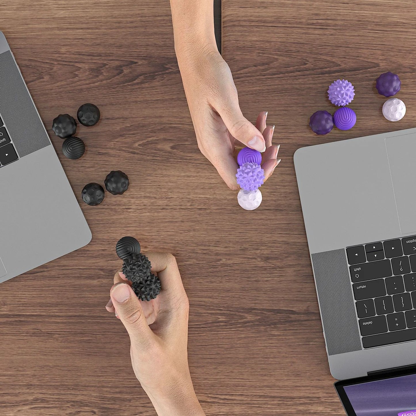Silicone Magnetic Sensory Fidget Balls Set for Anxiety and Stress Relief