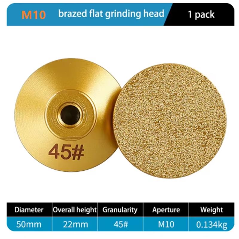 M10 Diamond Flat Grinding Head for Stone and Marble – Heavy-Duty Brazed Polishing Disc for Countertop Trimming & Finishi