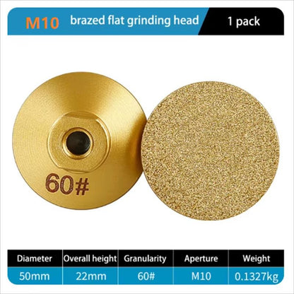 M10 Diamond Flat Grinding Head for Stone and Marble – Heavy-Duty Brazed Polishing Disc for Countertop Trimming & Finishi