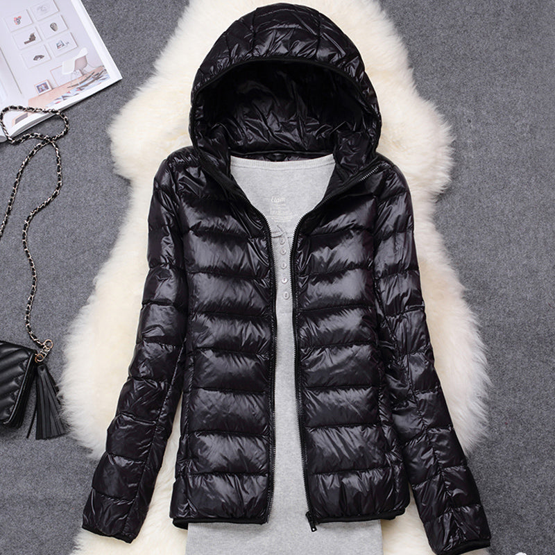 Women Puffer Jacket, Ultra Lightweight Packable Hooded Down Coat, New Spring Autumn 2025