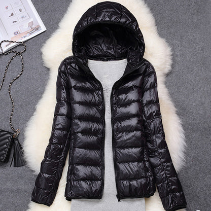 Women Puffer Jacket, Ultra Lightweight Packable Hooded Down Coat, New Spring Autumn 2025