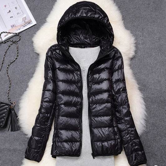 Women Puffer Jacket, Ultra Lightweight Packable Hooded Down Coat, New Spring Autumn 2025