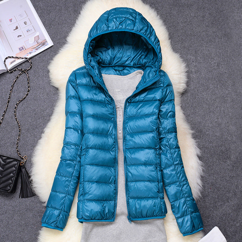 Women Puffer Jacket, Ultra Lightweight Packable Hooded Down Coat, New Spring Autumn 2025