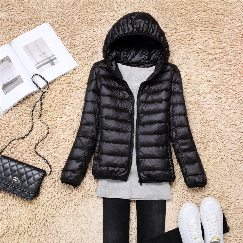 Women Puffer Jacket, Ultra Lightweight Packable Hooded Down Coat, New Spring Autumn 2025