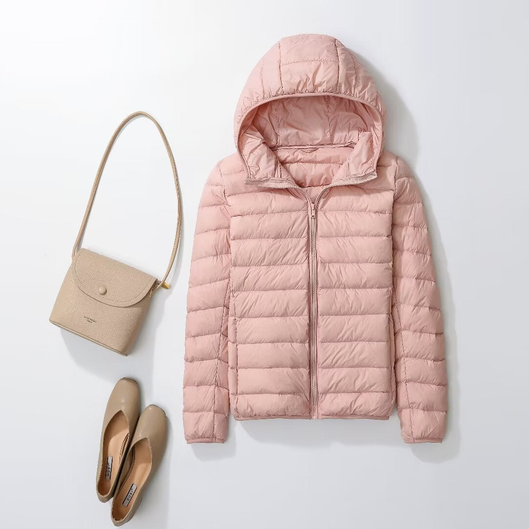 Women Puffer Jacket, Ultra Lightweight Packable Hooded Down Coat, New Spring Autumn 2025