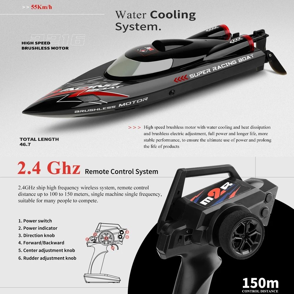 High Speed RC Racing Boat for Water Sports