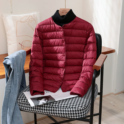 Ultra Lightweight Packable Puffer Coat, Women's Slim Jacket, Warm White Duck Down, Autumn Winter