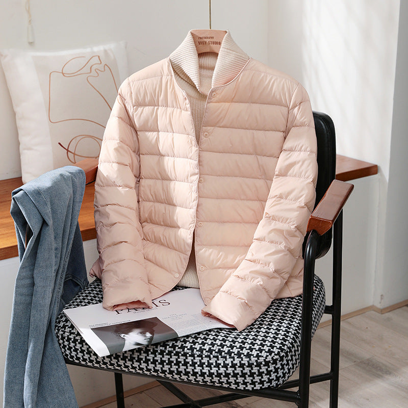 Ultra Lightweight Packable Puffer Coat, Women's Slim Jacket, Warm White Duck Down, Autumn Winter
