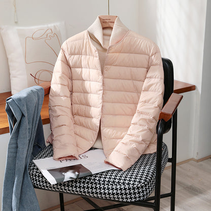 Ultra Lightweight Packable Puffer Coat, Women's Slim Jacket, Warm White Duck Down, Autumn Winter