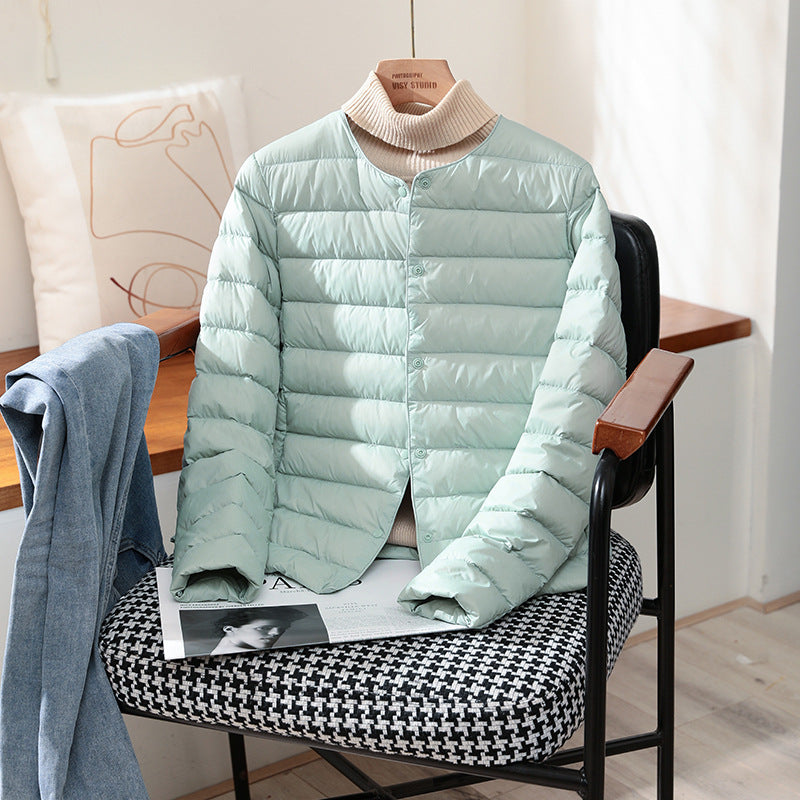 Ultra Lightweight Packable Puffer Coat, Women's Slim Jacket, Warm White Duck Down, Autumn Winter